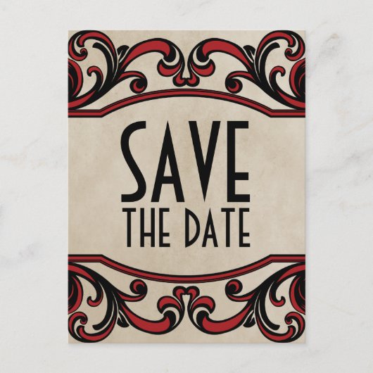 Faire-part Carte postale de sauvegarde de date de tourbillons (Devant)