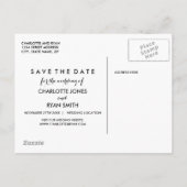 Faire-part Carte postale de sauvegarde de date d'écriture fan (Dos)