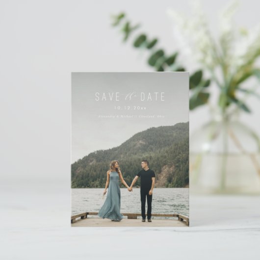 Faire-part Carte postale de sauvegarde de date d'écriture mod (Debout devant)