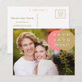 Faire-part Carte postale de sauvegarde de date en cercles de  (Devant / Derrière)