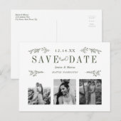 Faire-part Carte postale de sauvegarde de date en vert foncé (Devant / Derrière)