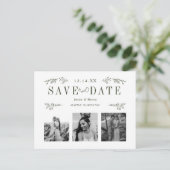 Faire-part Carte postale de sauvegarde de date en vert foncé (Debout devant)