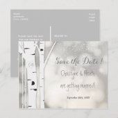 Faire-part Carte postale de sauvegarde de date enneigée d'hiv (Devant / Derrière)