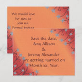 Faire-part Carte postale de sauvegarde de date Fleur Orange R (Devant / Derrière)