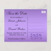 Faire-part Carte postale de sauvegarde de date florale noire (Dos)