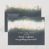 Faire-part Carte postale de sauvegarde de date Grey Sparkle L (Devant / Derrière)