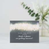 Faire-part Carte postale de sauvegarde de date Grey Sparkle L (Debout devant)