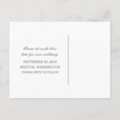 Faire-part Carte postale de sauvegarde de date grise D20 (Dos)