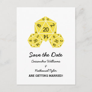 Faire-part Carte postale de sauvegarde de date jaune D20