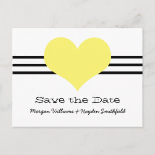 Faire-part Carte postale de sauvegarde de date Mod Heart, Jau