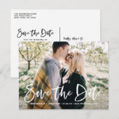 Faire-part Carte postale de sauvegarde de date photo avec let (Devant / Derrière)