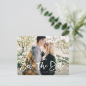 Faire-part Carte postale de sauvegarde de date photo avec let (Debout devant)