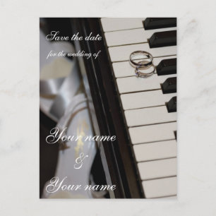 Faire-part Carte postale de sauvegarde de date - Piano