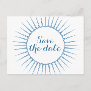 Faire-part Carte postale de sauvegarde de date rétro déco ble