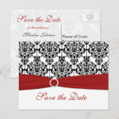 Faire-part Carte postale de sauvegarde de date Rouge, Blanc e (Devant / Derrière)