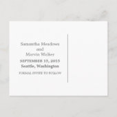 Faire-part Carte postale de sauvegarde de la date à triple ra (Dos)