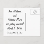 Faire-part Carte postale de sauvegarde de la date de mariage (Dos)