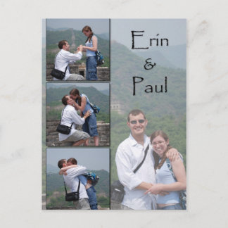 Faire-part Carte postale de sauvegarde de la date - Erin et P