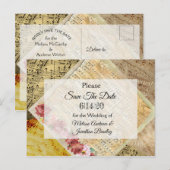 Faire-part Carte postale de sauvegarde de partition musicale  (Devant / Derrière)