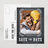 FAIRE-PART CARTE POSTALE DE SAUVEGARDE DE TABLEAU NOIR RUSTIQ (Devant / Derrière)