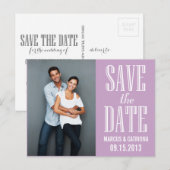 Faire-part Carte postale de sauvegarde de typographie moderne (Devant / Derrière)