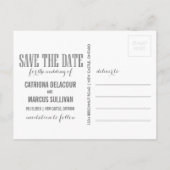 Faire-part Carte postale de sauvegarde de typographie moderne (Dos)