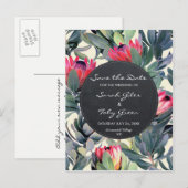 Faire-part carte postale de sauvegarde florale de palmier tro (Devant / Derrière)