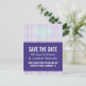 Faire-part Carte postale de sauvegarde Geek Chic, Violet avec (Debout devant)