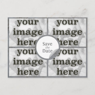 Faire-part Carte postale de sauvegarde Quad Misty Grey