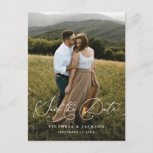 Faire-part Carte postale de sauvegarde verticale de romance (Devant)