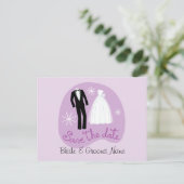 Faire-part Carte postale de sauvegarde violette (Debout devant)