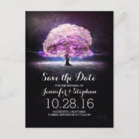 Carte postale de save the date romantique avec gui