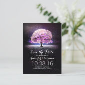 Faire-part Carte postale de save the date romantique avec gui (Debout devant)