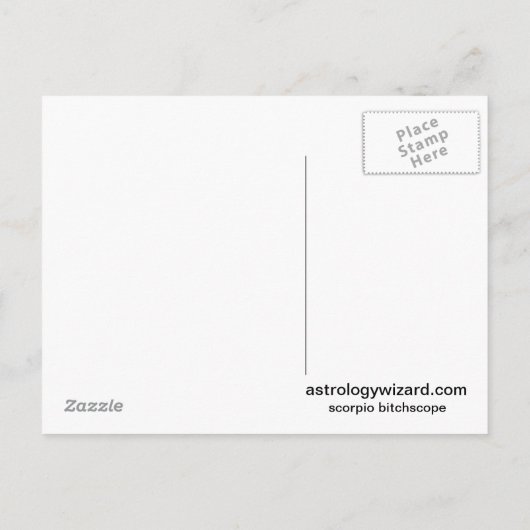 Faire-part Carte postale de Scorpion [- BitchScope -] (Dos)
