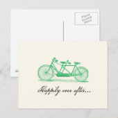 Faire-part Carte postale de vélo tandem pour réserver la date (Devant / Derrière)