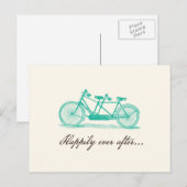 Faire-part Carte postale de vélo tandem pour Save the Date (Devant / Derrière)