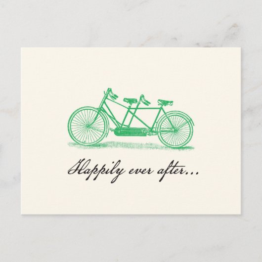 Faire-part Carte postale de vélo tandem Save the Date (Devant)