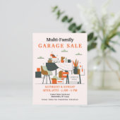 Faire-part Carte postale de vente de garage (Debout devant)