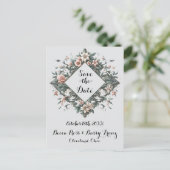 Faire-part Carte postale de vigne florale terreuse (Debout devant)