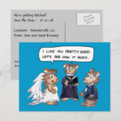 Faire-part Carte postale de vœux de mariage drôles Abrahamste (Devant / Derrière)