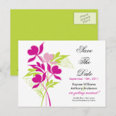 Faire-part Carte postale d'enregistrement 'Bouquet rose' ! (Devant / Derrière)