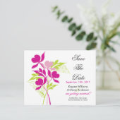 Faire-part Carte postale d'enregistrement 'Bouquet rose' ! (Debout devant)