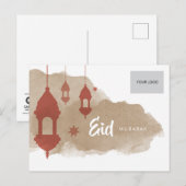 Faire-part Carte postale d'entreprise Eid - Rouge (Devant / Derrière)
