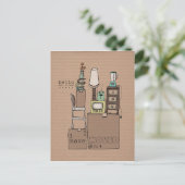 Faire-part carte postale déplaçable personnalisable - j'ai ch (Debout devant)