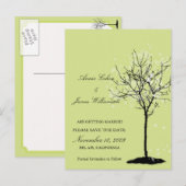 Faire-part Carte postale d'érable noir et blanc pour annoncer (Devant / Derrière)