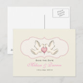 Faire-part Carte postale des colombes de l'amour (Devant / Derrière)