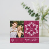 Faire-part Carte postale d'hiver pour annoncer un mariage - C (Debout devant)