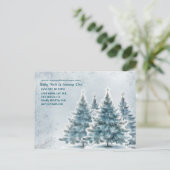 Faire-part Carte postale d'invitation Baby Blue Winter Oneder (Debout devant)