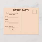 FAIRE-PART CARTE POSTALE D'INVITATION DE JOCKEY POUR COURSE H (Dos)