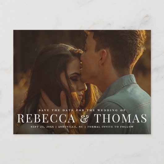 Faire-part Carte postale d'invitation de mariage avec photo s (Devant)